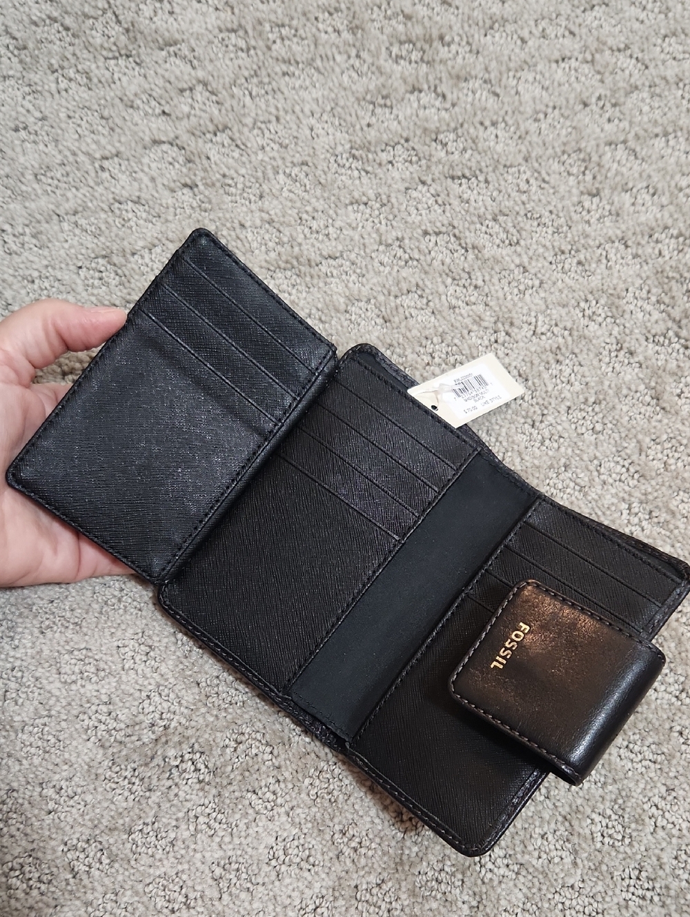 Fossil Madison Multi Black Cowhide Leather Fold Wallet New With Tag - Picture 8 of 16